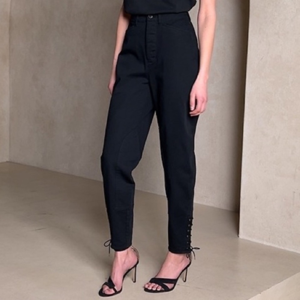 Banana Republic High Waist Riding Pant Lace Ankle size 0P in Black